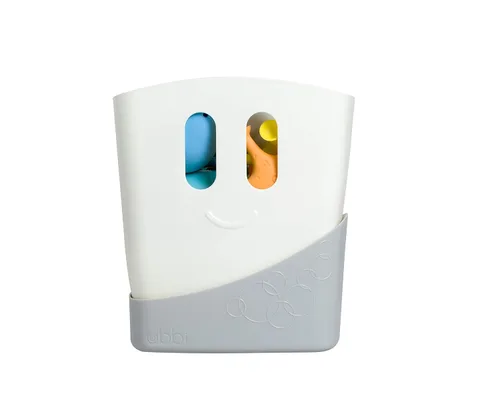 Miniatura 7 de Ubbi Set de regalo esencial para el tiempo del baño del bebé, recipiente de juguete de baño con drenaje de pie, apto para lavavajillas, blanco Set