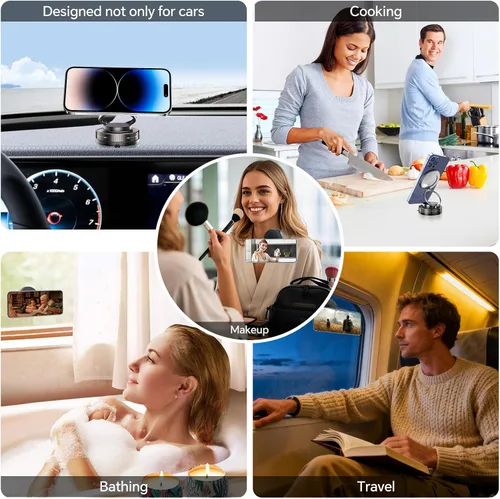 Miniatura 7 de Soporte magnético para teléfono MagSafe, soporte de teléfono ajustable de 360° con succión más fuerte de 96 libras y 2800 gf magnético más fuerte