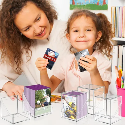 Miniatura 6 de Homthy Paquete de 6 cajas de cartas para tarjetas intercambiables, cajas de almacenamiento acrílicas Commander con capacidad para más de 600 6P
