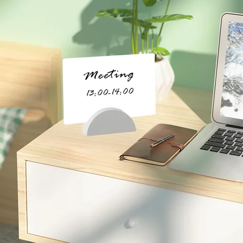 Miniatura 6 de 24 soportes de madera para números de mesa, soporte blanco para nombres, tarjetas de oficina, clips de menú de fotos, banquete de boda, fiesta