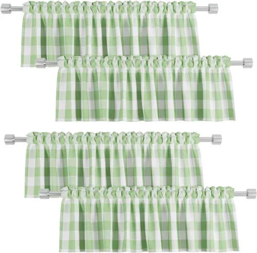 Miniatura 19 de 4 cenefas de cuadros de búfalo para ventanas de sala de estar, 16 pulgadas de largo, diseño clásico a cuadros a cuadros para dormitorio, baño