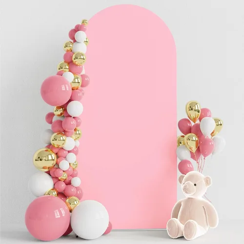 Miniatura 30 de Wokceer Funda para Arco de Boda de 6.6 Pies de Spandex Ajustada Cubiertas para Soporte de Arco de Boda Parte Superior Redonda Chiara Funda de Telón