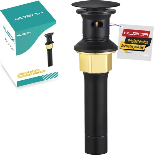 Miniatura 9 de Desagüe emergente para fregadero de baño con rebosadero - Se ajusta a agujeros de 1-5/8" a 2", acero inoxidable 304 para tocador/fregadero