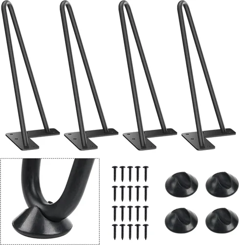 Miniatura 9 de SMARTSTANDARD Patas de muebles de horquilla de alta resistencia de 4 pulgadas, proyectos de bricolaje de metal para el hogar para soporte de TV