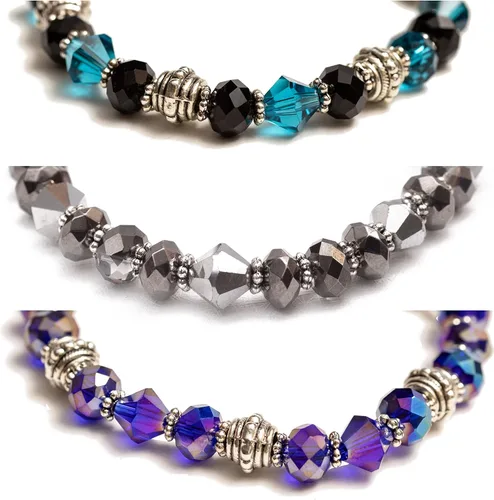 Miniatura 10 de Pulsera elástica de alerta médica, pulsera de identificación médica de repuesto intercambiable, etiqueta de identificación no incluida, cristales