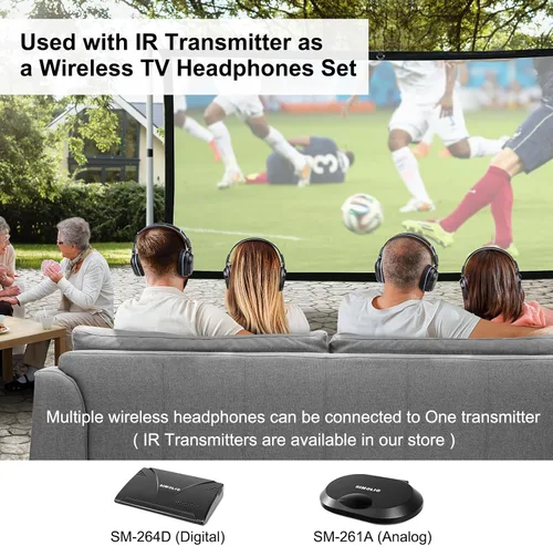 Miniatura 5 de SIMOLIO Paquete de 4 auriculares IR para DVD de automóvil, auriculares inalámbricos para niños, no Bluetooth, auriculares infrarrojos universales