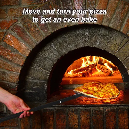 Miniatura 5 de Pala de Pizza Giratoria, 9 Pulgadas con Mango de 38 Pulgadas Pala de Pizza Giratoria Redonda, Espátula de Pizza Giratoria de Aluminio Anodizado