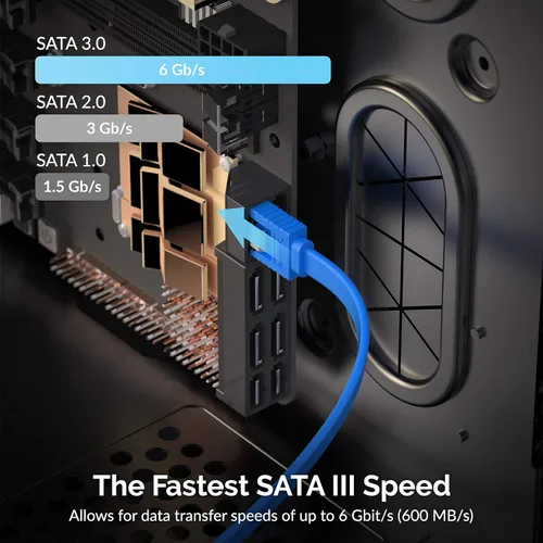 Miniatura 6 de SABRENT Cable de datos SATA III (6 Gbit/s) en ángulo recto con pestillo de bloqueo para unidades HDD/SSD/CD y DVD