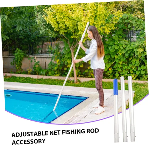 Miniatura 7 de NOLITOY Lago Skimmer poste de conexión de metal resistente largo poste el 3.3 ft para el mantenimiento de la piscina