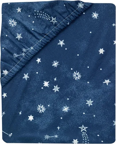 Miniatura 3 de Lambs & Ivy Sky Rocket Blue Stars/Galaxy/Space - Sábana bajera ajustable para cuna (100% algodón)