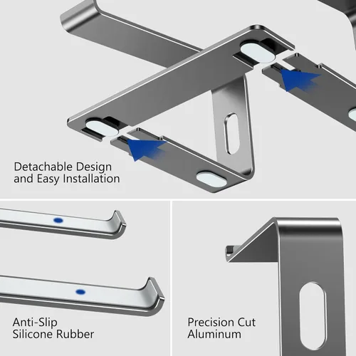 Miniatura 5 de BESIGN LS03 - Soporte de aluminio para laptop, soporte ergonómico desmontable para computadora, soporte para portátil compatible con Air, Pro, Dell