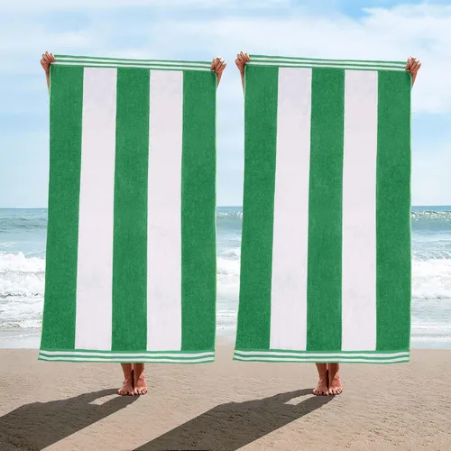 Miniatura 18 de Superior Juego de toallas de playa de algodón de gran tamaño de 4 piezas, toallas absorbentes para baño, playa, piscina, natación, adultos, niños