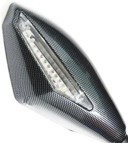 Miniatura 6 de Yibid Espejos laterales integrados para motocicleta con luz intermitente LED compatibles con Kawaski ZRX 1200S, ZZR1200, ZX-6R, 636, 6RR 1998-2006