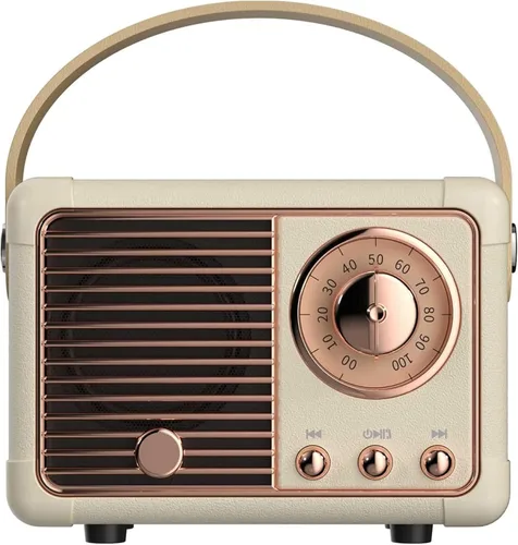 Baolira Altavoz Bluetooth retro, altavoz inalámbrico portátil con sonido estéreo cristalino, graves ricos, decoración vintage, regalos de cumpleaños
