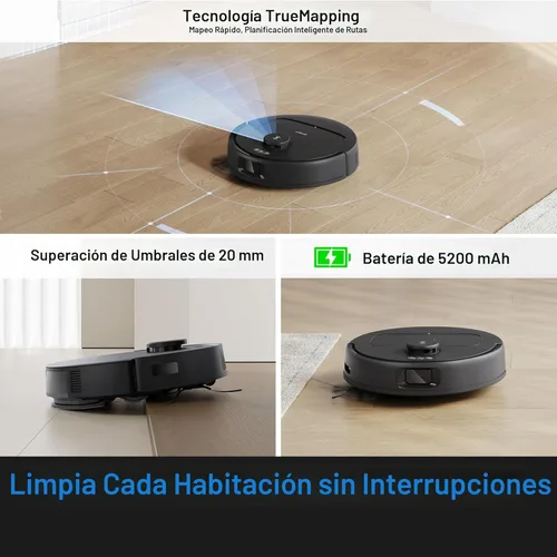 Miniatura 6 de ECOVACS DEEBOT N20e Plus Robot Aspiradora y Trapeadora, succión fuerte de 10000Pa, base de vaciado automático sin bolsa, rodillo sin enredos