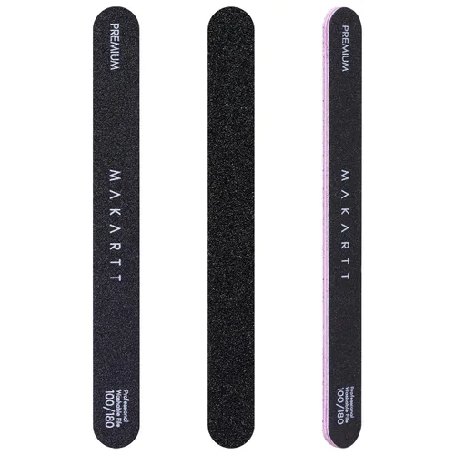 Miniatura 8 de Makartt Lima de uñas, tablas de esmeril de grano 100/180 para uñas, kit profesional de limas de doble cara lavables para lima de uñas media y suave