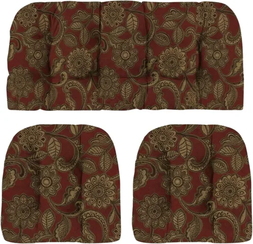 Miniatura 80 de RSH DECOR: Sunbrella 3-Piece Tufted Wicker Cushion Set 44" x 22" & 22" x 22" Outdoor Loveseat & U-Shaped Seat Cushions Crafted with