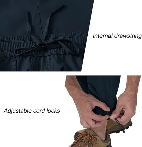 Miniatura 6 de BGOWATU Pantalones de senderismo para hombre, pantalones cargo elásticos resistentes al agua, pantalones ligeros de secado rápido para pesca al aire