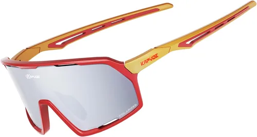 Miniatura 8 de KAPVOE Gafas de sol polarizadas para ciclismo y deportes para hombres y mujeres, protección UV400, MTB Bicicleta, pesca, bicicleta de montaña 07-Rojo