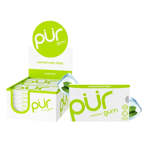 Miniatura 8 de PUR Gum Chicle sin aspartamo 100% xilitol Chicle con sabor natural a menta piperita, 9 piezas (paquete de 12)