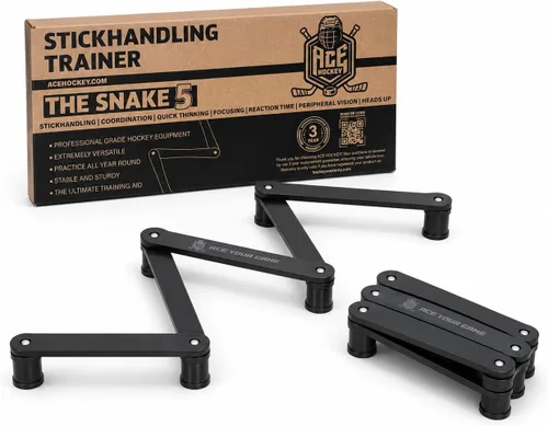 ACE HOCKEY The Snake Stickhandling Trainer – Adjustable Hockey Training Aid for Puck Control, Quick Hands, Reaction Time & Coordination – Snake 5,