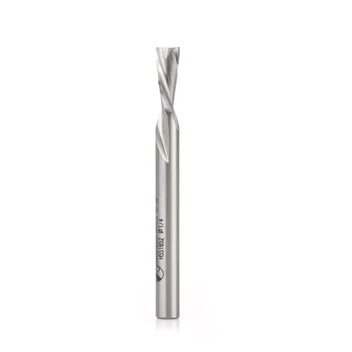 Miniatura 10 de Amana Tool HSS1655 Brocas de enrutador espiral de doble flauta Metal Corte de aluminio de 1/4 D x 1 x 1/4 pulgadas Broca de enrutador de corte