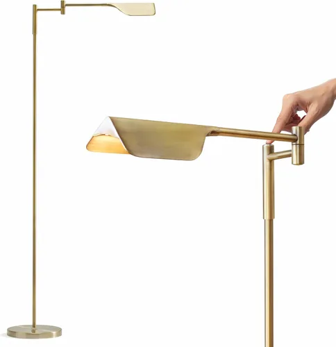 Brightech Leaf Pharmacy Lámpara de lectura LED, lámpara de pie regulable con fácil rotación sobre silla o escritorio para salas de estar y oficinas,