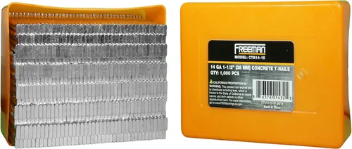 Miniatura 7 de Freeman Clavos en T de concreto de calibre 14 1-1/2 pulgadas Pegamento recolectado Acero galvanizado 1000 unidades Interior y exterior