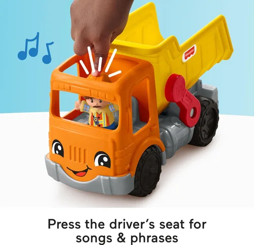 Miniatura 4 de Fisher-Price Little People - Juguete de construcción para niños pequeños, camión volquete Trabajar Juntos con música y accesorios para juego