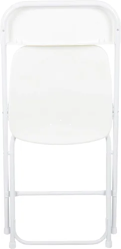 Miniatura 7 de EMMA + OLIVER Juego de 10 sillas plegables de plástico, capacidad de peso de 650 libras, silla plegable apilable ligera en color blanco