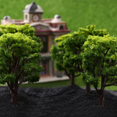 Miniatura 4 de WINOMO 12 árboles modelo de construcción, árboles en miniatura, tren, ferrocarril, paisaje, arquitectura, árboles para manualidades