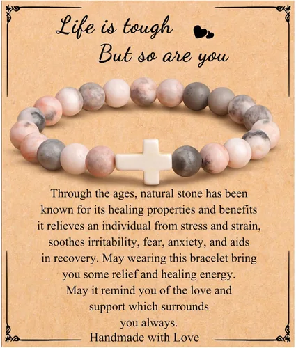 Christmas Gift for Women Cross Bracelet for Women Christian Elastic Bracelet for Mother Daughter Granddaughter Aunt Niece Grandma Sister Teacher