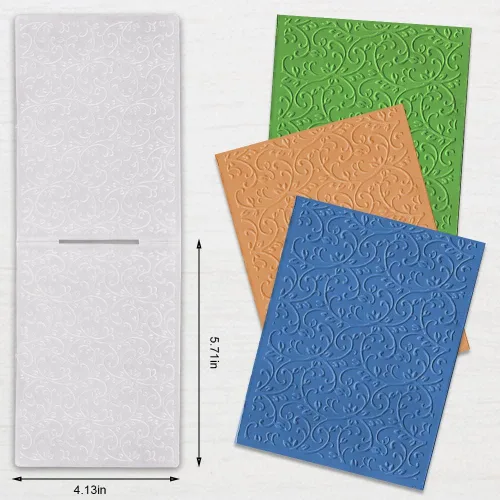 Miniatura 2 de Carpeta de Estampado en Relieve con Impresiones Texturizadas 3D de Fondo, Plantilla de Carpeta de Estampado en Relieve de Plástico con Patrón de Vid