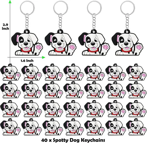 Miniatura 2 de CiciBear Paquete de 40 llaveros de perro irregular, decoración de fiesta para cachorros, animales de mascota, Let's Pawty, amante de los animales