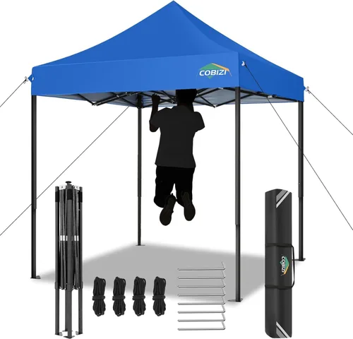 Miniatura 150 de COBIZI Tienda de campaña desplegable de 6.6 x 6.6 pies, toldo resistente, fácil de instalar, impermeable, para exteriores, fiestas, playa, jardín