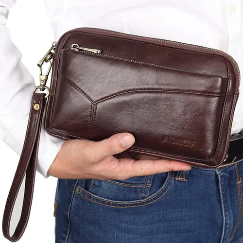 Miniatura 3 de Hebetag Cartera de cuero para hombre organizador de muñeca