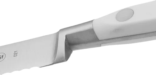 Miniatura 5 de Arcos Cuchillo forjado dentado de acero inoxidable de nitrum de 5 pulgadas y hoja de 5.118 in. Mango ergonómico POM de polioximetileno. Serie Blanco
