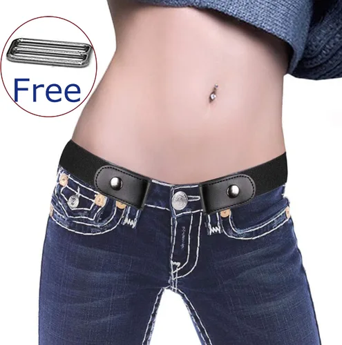 Miniatura 3 de TAIYANYU Cinturones elásticos invisibles sin hebilla para mujeres o hombres, cinturones invisibles negro