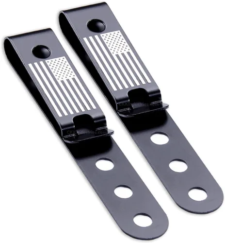 Miniatura 19 de HolsterSmith - Clip universal de metal para cinturón para hacer fundas, modelo 5, (3 agujeros), color negro táctico