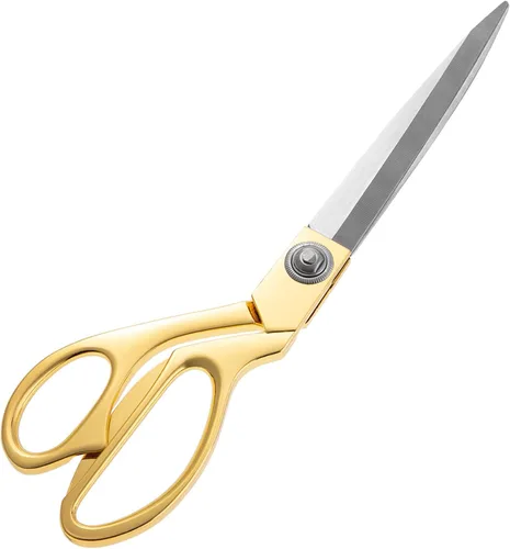 Miniatura 12 de Tijeras de sastre profesionales resistentes, afiladas de acero inoxidable de 8 pulgadas, tijeras de modista doradas, tijeras de tela multiusos