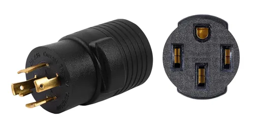 ONETAK NEMA L14-30P a 14-50R 120V/240V Compact 30 Amp Twist Lock Enchufe macho de 4 clavijas a 50 Amp 4 clavijas hembra Receptáculo Generador RV