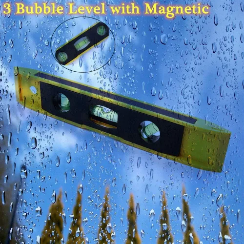 Miniatura 5 de Nivel de torpedo magnético, nivel de burbuja de 3 burbujas torpedo magnético herramienta de medición (6 pulgadas)