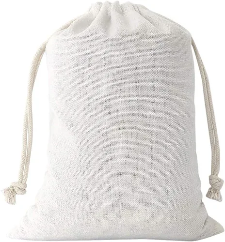 SumDirect 20 bolsas de muselina de algodón, pequeñas bolsas de regalo ligeras blancas, bolsas transpirables con cordón, bolsas de almacenamiento