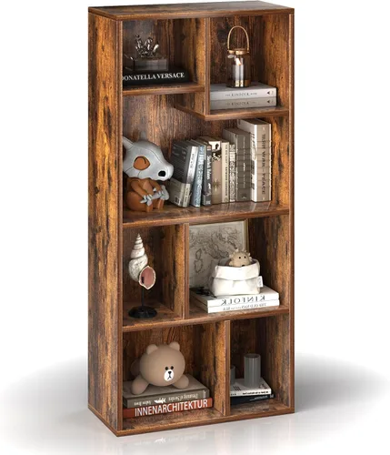Miniatura 36 de VECELO Estantería para niños, 2 en 1 con estantes y 3 cubos de diferentes tamaños, organizador de madera para almacenamiento de juguetes para Blanco