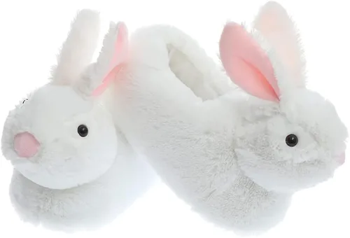 Miniatura 3 de Millffy Pantuflas clásicas de conejo para adultos, pantuflas de felpa de tamaño infantil, pantuflas de animales de pastor perro corgi disfraz calzado