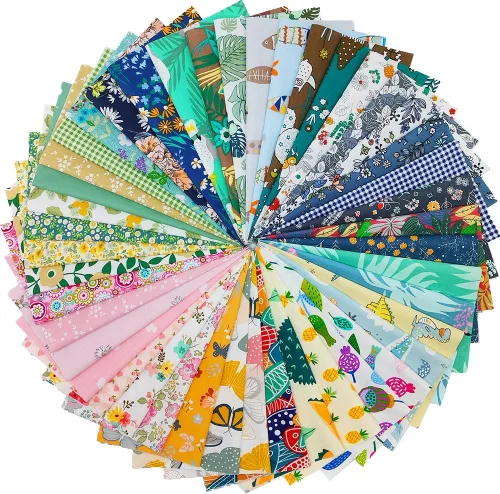 44 paquetes de tela de algodón de 9.8 x 9.8 pulgadas (9.8 in x 9.8 in), hojas cuadradas precortadas para costura de retazos, acolchados,