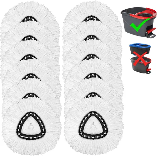 Miniatura 13 de 1 paquete de cabezales de repuesto para mopa giratoria O-Ceda Easy Wrin, recambios de mopa giratoria de microfibra, repuesto de cabezal de mopa