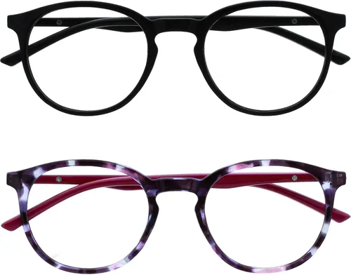 Miniatura 31 de OPULIZE MET - Lentes de lectura con bloqueo de luz azul para mujeres y hombres, marco redondo delgado con bisagras de resorte, resistentes a los 1