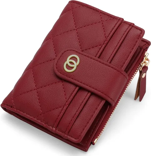 Miniatura 13 de GAEKEAO Billeteras pequeñas para mujer, con bloqueo RFID, de cuero, plegable, con cremallera, bolsillo para tarjetas de crédito, con ventana