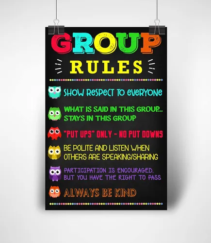 Miniatura 3 de LUPPLE Pósters Consejería Grupo Reglas Confidencialidad Póster Consejero Decoración de Oficina, Escuela Terapeuta Trabajador Social, Psicólogo